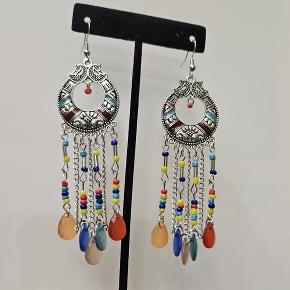 Boho Chandelier Earrings Multicolor - Picture 5 of 7